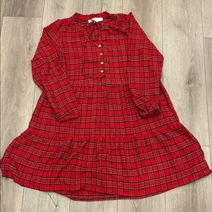 LOFT Red and Black Plaid Top